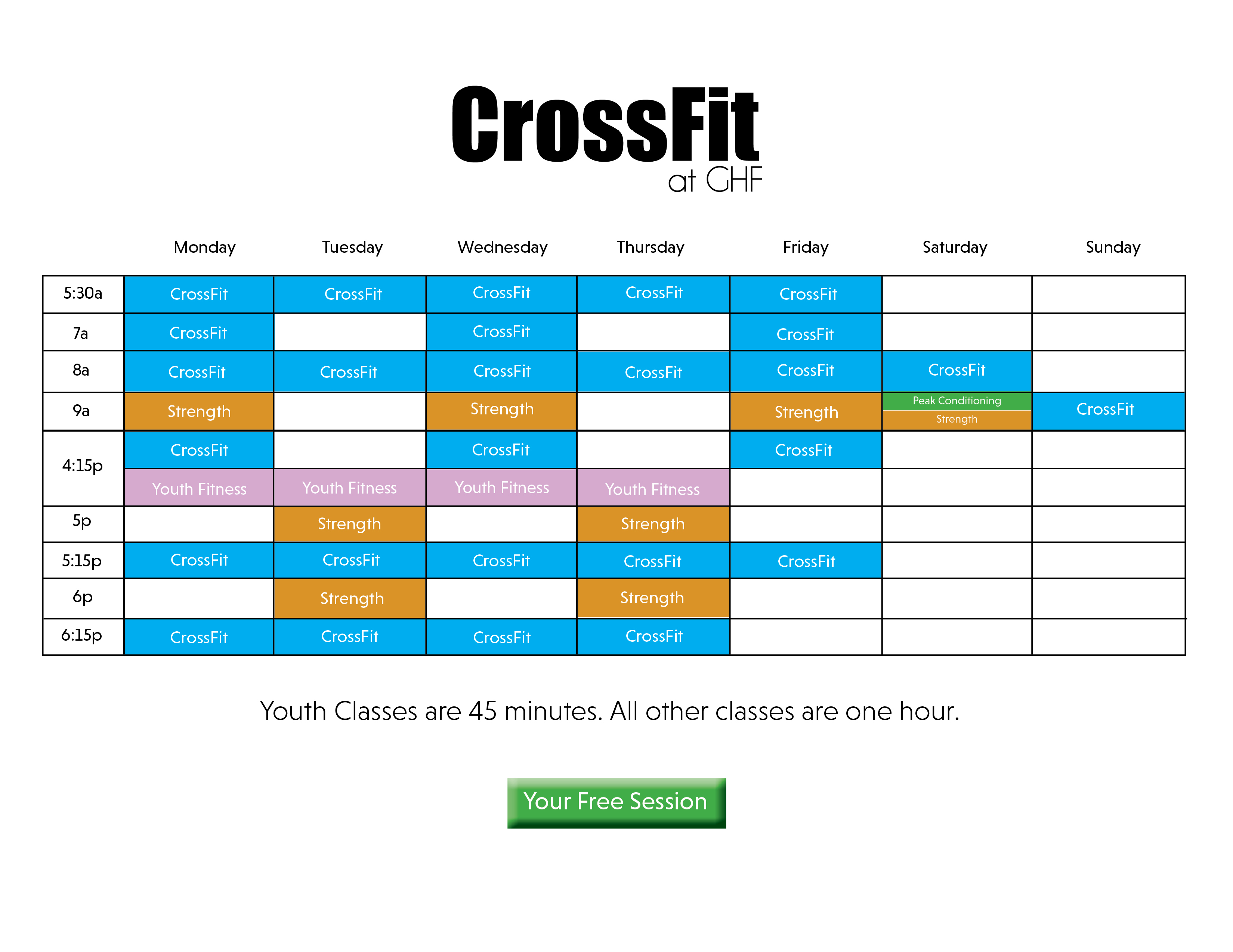 CrossFit Schedule Gainesville Health & Fitness