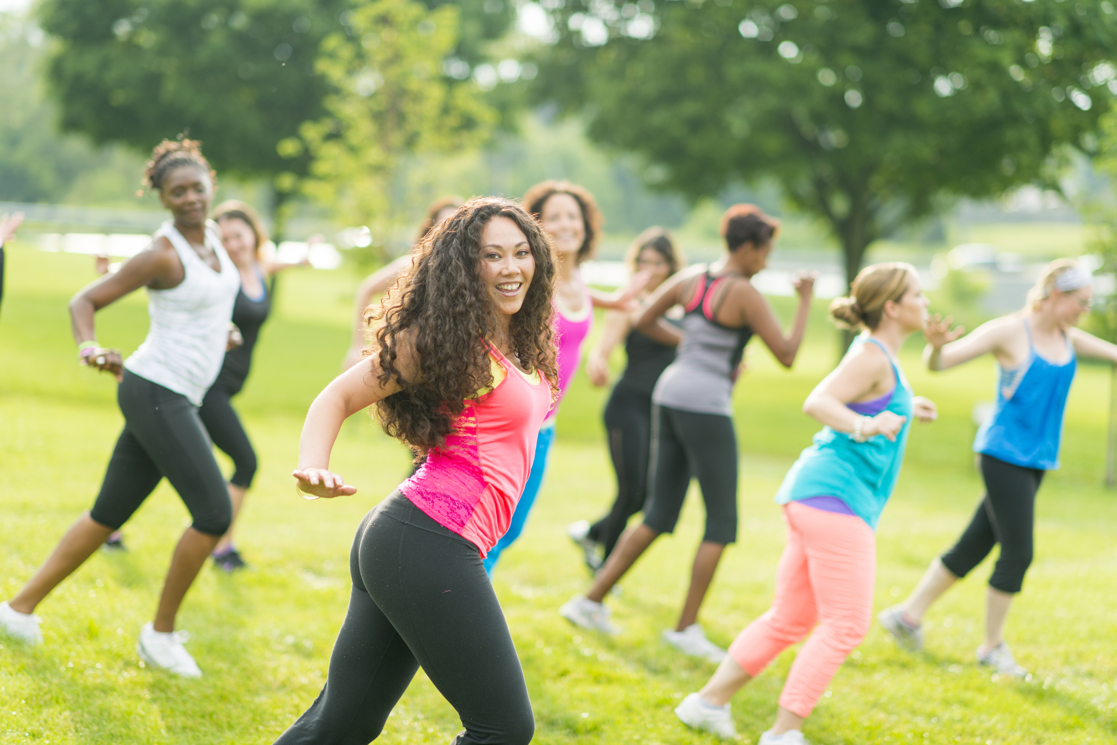 Outdoor zumba class 