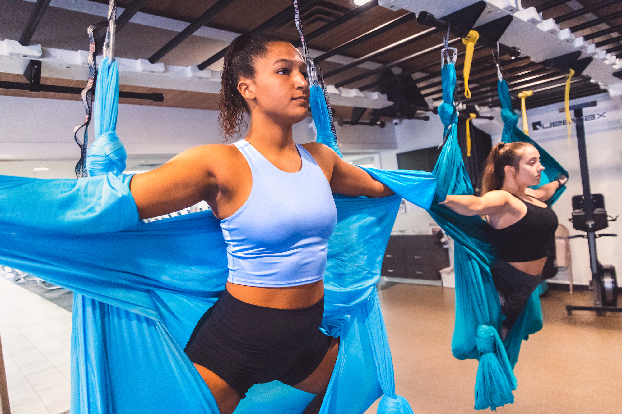Aerial Yoga group fitness class