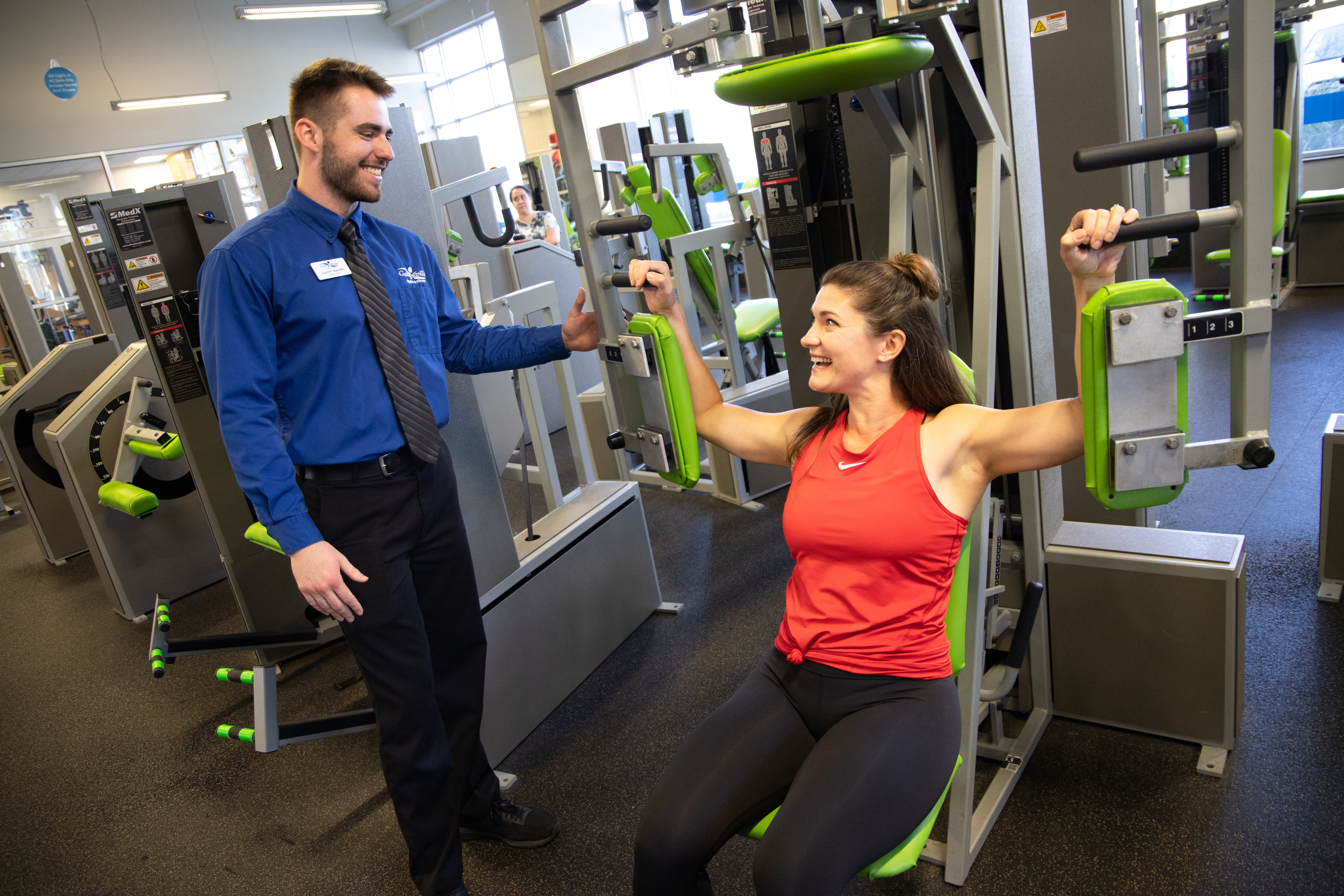 Assisted full body strength training using the line for beginners at GHF