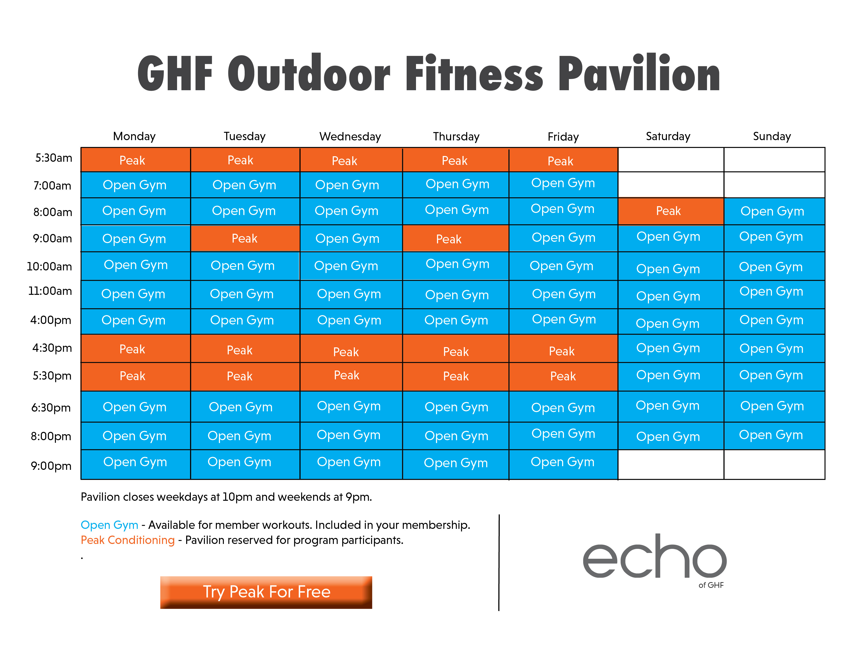 outdoor pavilion hours