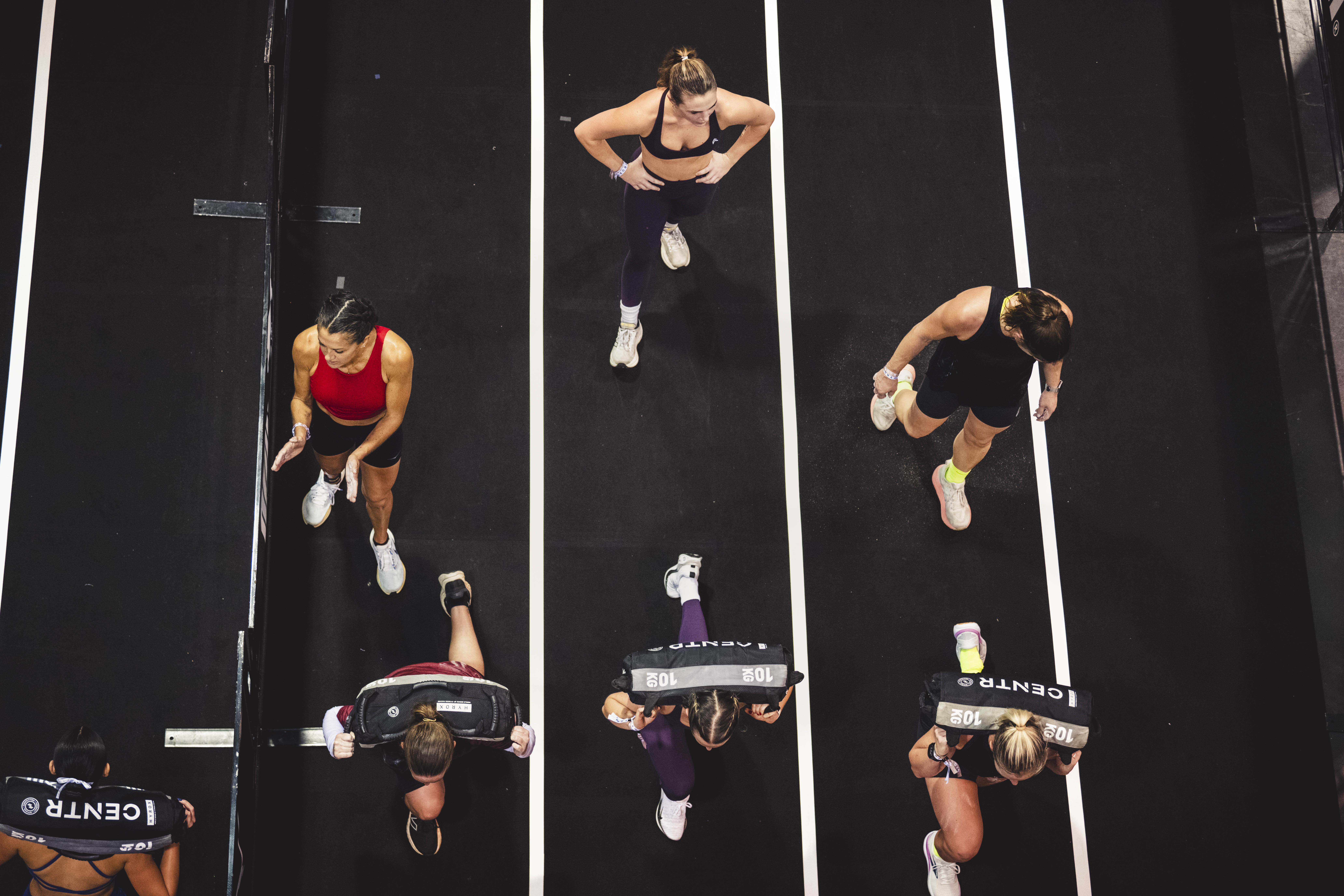 hyrox sandbag exercise