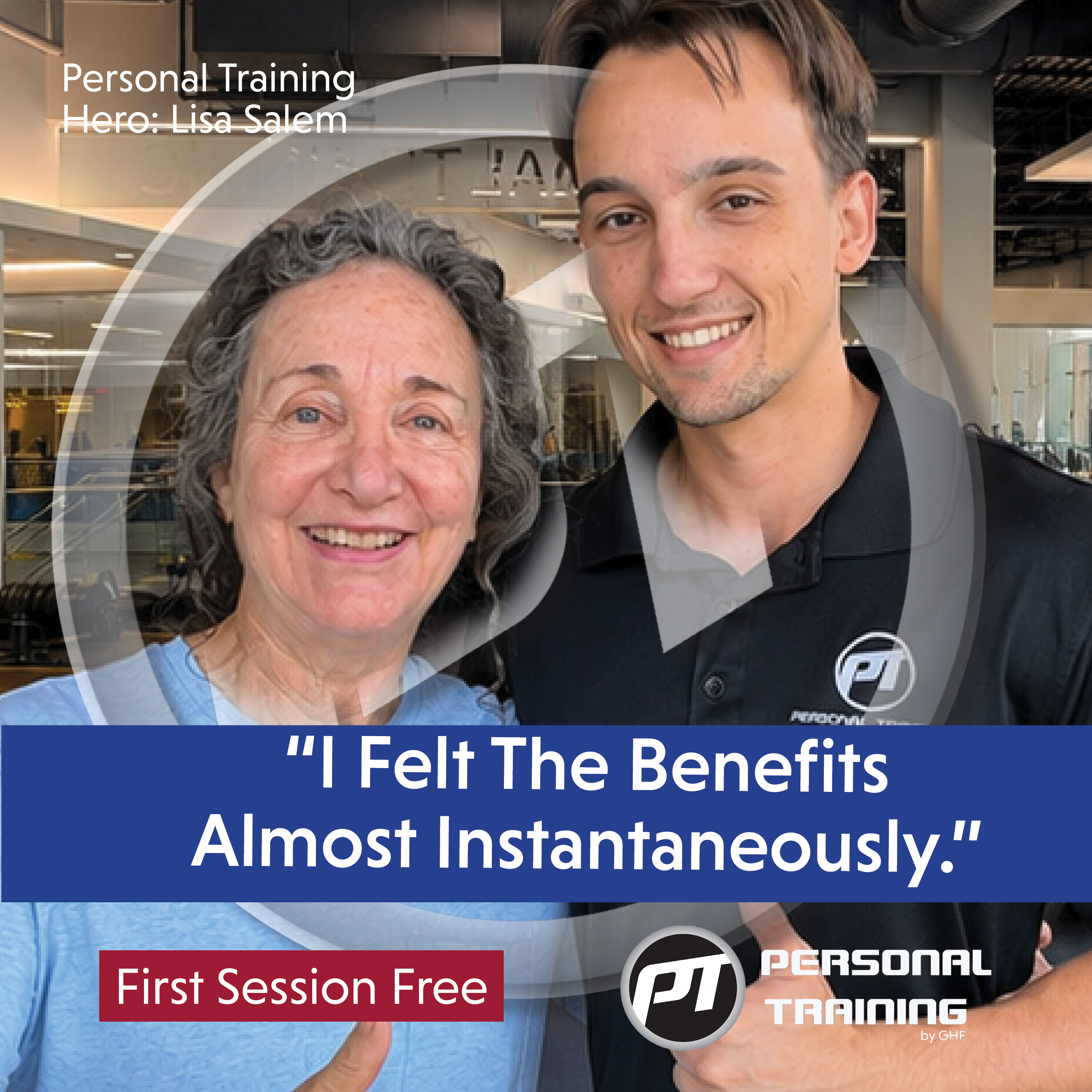 personal trainer seth standing with personal training clients with a thumbs up about positive personal training results. free session at ghfc.com/private